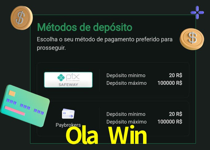 O cassino Ola Win oferece uma grande variedade de métodos de pagamento